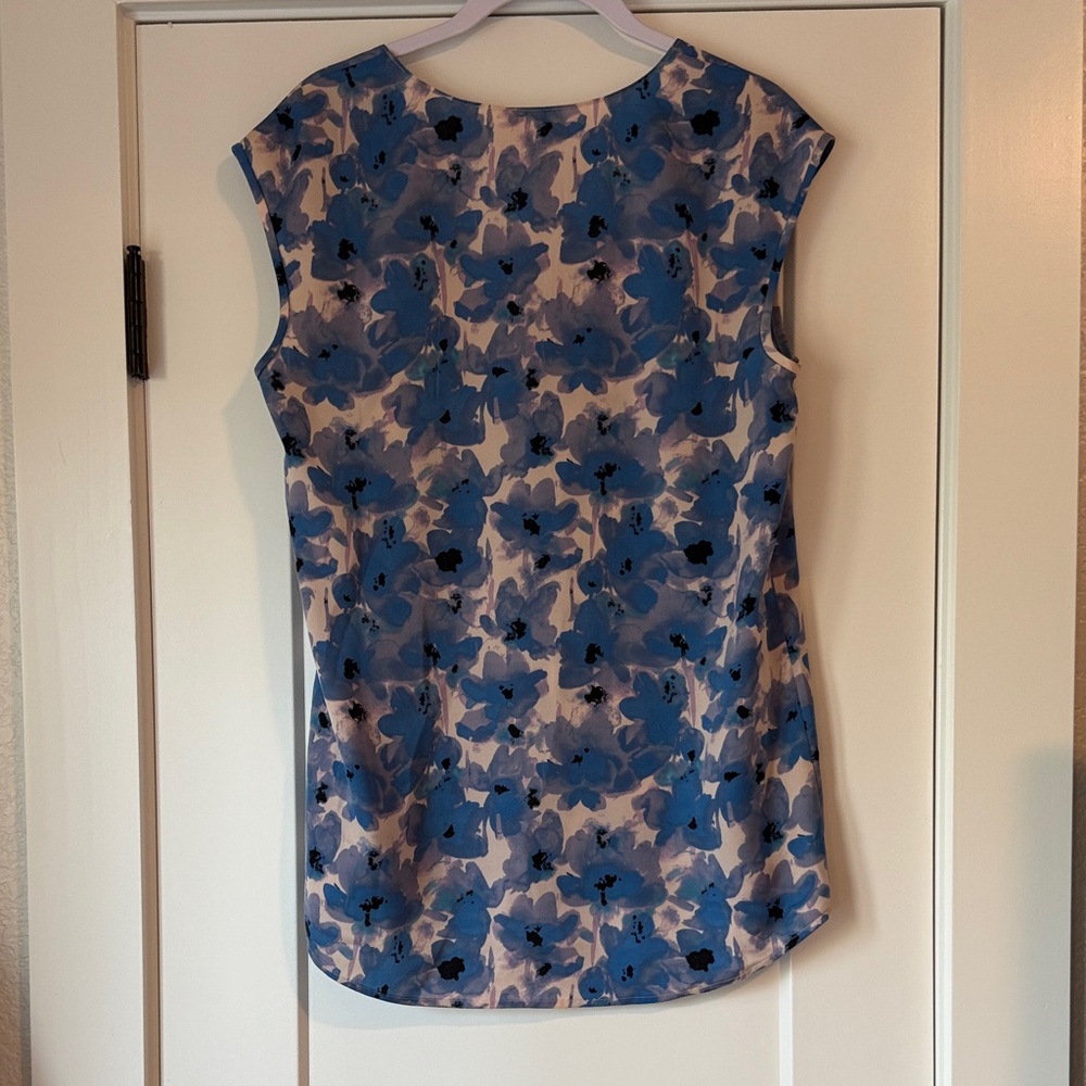 J. Crew Blue Floral Print Blouse - Picture 3 of 4